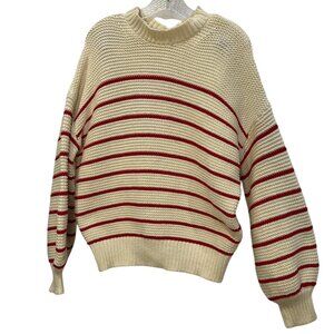 Alex Mill red white candy cane French Breton Stripes cotton saweater M